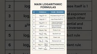 important logarithmic formulas #maths #education