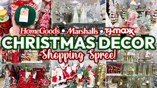 CHRISTMAS DECOR SHOPPING SPREE! 🎄 HomeGoods, TJ Maxx, Marshalls | Christmas Decorating Ideas