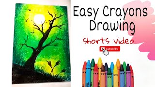 Easy crayons colour Drawing for kids | #shorts video