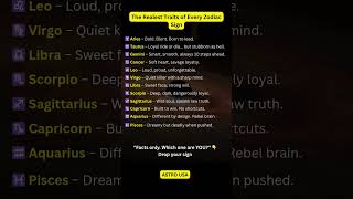 The Realest Traits of Every Zodiac Sign #zodiac #zodiacsigns #astrology #astrologysigns #shorts