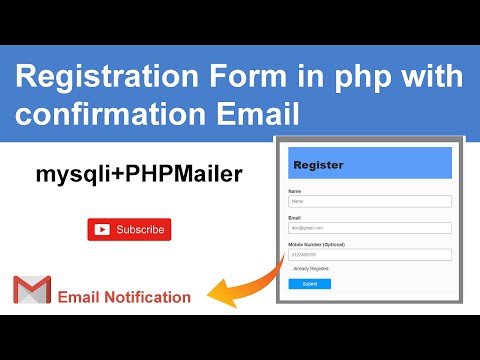 How to create Registration Form in PHP with Email | Successful Registration Notification on EMAIL