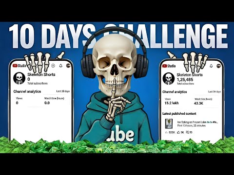 I tried 10 Days Skeleton Ai Shorts Upload Challenge | 0→1000 Subs LIVE