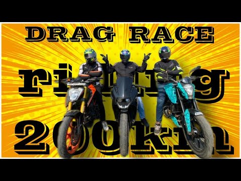 A interesting🤩drage race between 4 different bikes