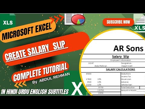 How to create a Employee Salary Slip Microsoft  Excel Complete tutorial for beginners in hindi  Urdu
