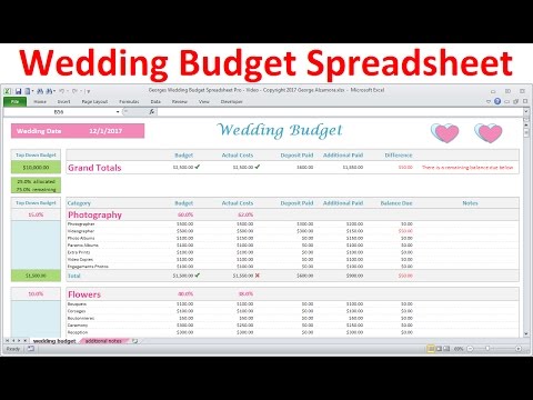 Wedding Budget Spreadsheet | Simple Excel Wedding Budget Planner | Create a Wedding Budget Download