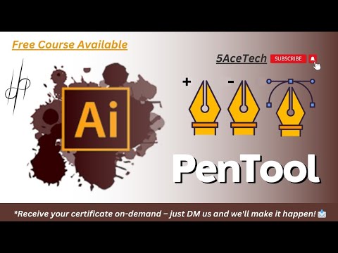 how to draw edit shapes using PenTool - free graphic designing course - @5AceTech