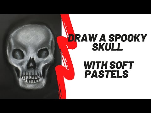 How to Draw a spooky skull in soft pastels