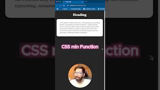 CSS Min Function Will Change Your Coding Life in 2025 #shorts