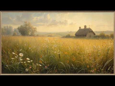 Spring Meadow Cottage – 4K Spring Landscape Art for Frame TV | Vintage Oil Painting Screensaver