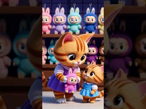 ⭐When a baby cat want labubu doll🐱cute cats video #catshorts #aicat #shortsvideo
