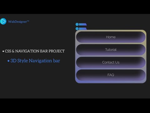 CSS 3D Style Navigation Menu HTML & CSS PROJECT #cssdesign #cssanimation  #navbar