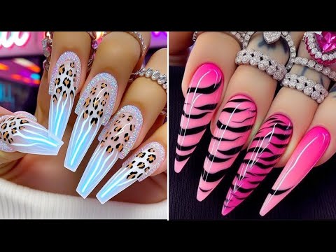 🔥 Wild Animal Print Nail Art 2025 | Leopard & Zebra Acrylic Nails Design Ideas 💅✨