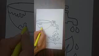Very Easy Save water save earth drawing | Save water save earth poster drawing #easy #drawing #short