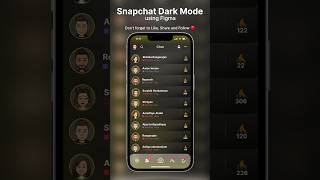 Snapchat Dark Mode ✨ Design using Figma  Like |  Follow for more #animation #trending #shorts #reels