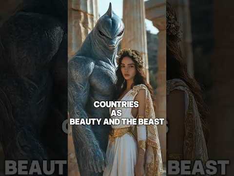 Countries as Beauty and the Beast 👸👹 Pt.1 #aifusion #midjourney #beautyandthebeast