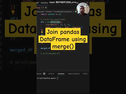 merge() in Pandas : Join Pandas DataFrame | #shorts #python #pythonprogramming #coding