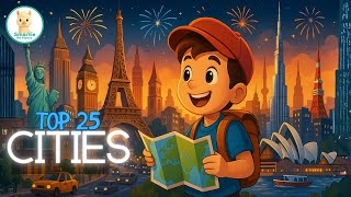 25 Biggest & Most Popular Cities in the World |Travel Video for Kids | Smartie the Alpaca 🌎