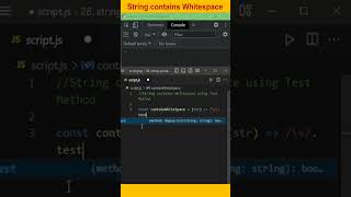 JS tips - String contains Whitespace using test Method #shorts #javascript #regex