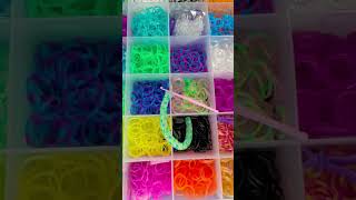 crystal blue and green loom band bracelet