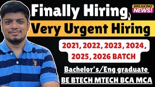 🔥Very Urgent Freshers Hiring | Off-Campus Drive 2021, 2022, 2023, 2024, 2025, 2026 BATCH