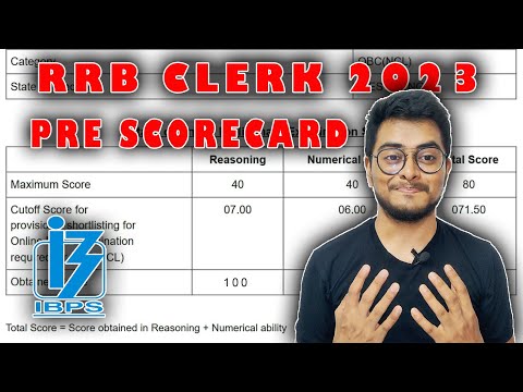 My RRB Clerk Pre Scorecard 2023 || Selected For Mains || 78.75/80 #ibps #ibpsrrbclerk #rrbclerkscore