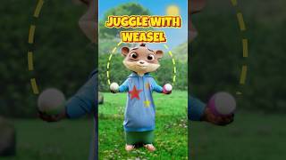 🤹‍♂️ Learn to Juggle with Weasel Shneasel! 🦦🎉 #weaselshneasel #funnyanimals #animatedshorts