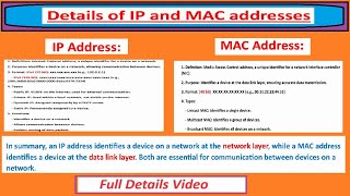 Details of IP and MAC addresses #hpscexam #kvscomputerteacher #dsssbpgtcomputerscience