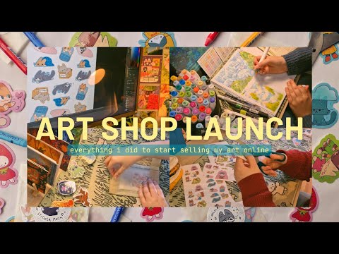 I LAUNCHED MY ART SHOP! ★彡 designing products + packing asmr