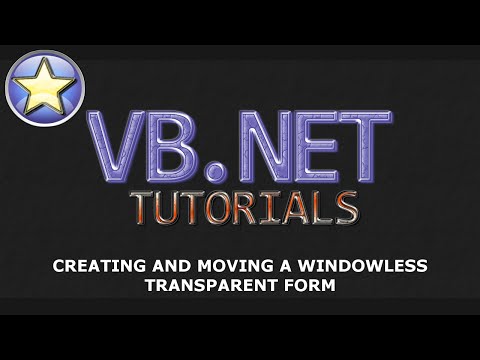 VB.NET Tutorial - Transparent and Windowless Forms With Movement (Visual Basic .NET)