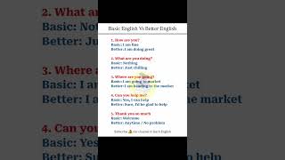 🧠 Basic Vs Better English || Daily Use English Practice ||