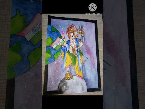 Ganesh ji drawing with watercolour#ganeshapainting#trending#amchyapapaniganpatianla#ytshorts#explore