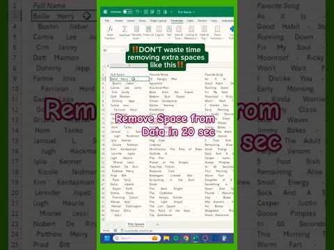 ✅🚀 Remove Extra Spaces in Excel Instantly! | Clean Data Like a Pro in 10 Sec ⚡ #excel #viral #shorts