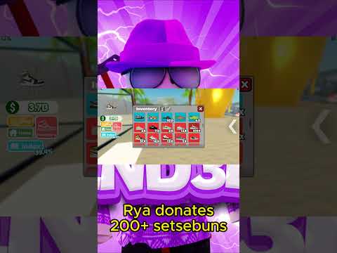 RYA DONATES END3R 200+ SETSEBUNS ON SNEAKER RESELL SIMULATOR!!  #roblox #shorts