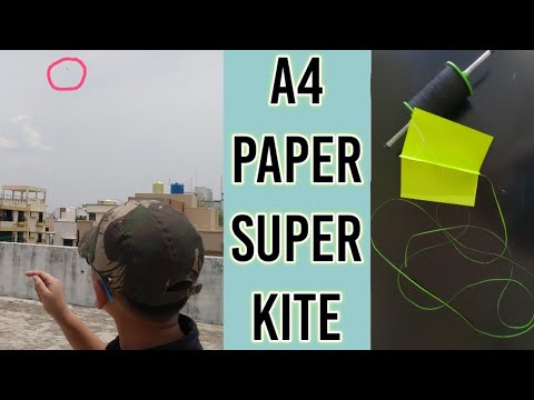 A4 PAPER SUPER KITE | CAN GO 200-300 METERS | CRAFT | Aatriv's Den