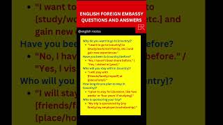Visa Interview Questions and Answers in English - #englishinterview