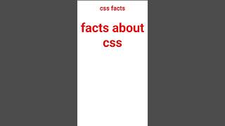 Facts about html and css #htmlcss #html #html5 #htmltutorial