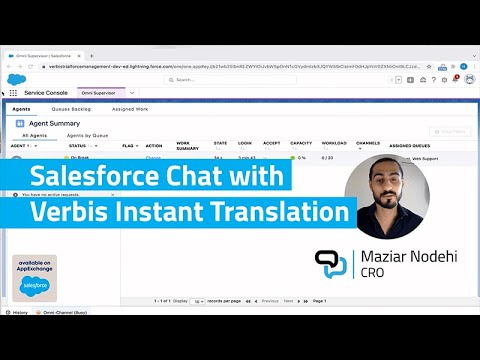 Salesforce Chat with Verbis Instant Translation Demo