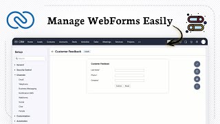 How to Enable and Disable WebForms in Zoho CRM