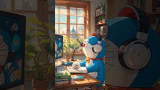 Doraemon Working on Computer – Smart Tech in Action!