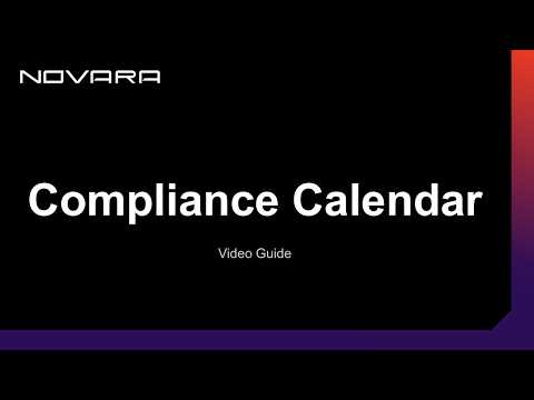 Compliance Calendar