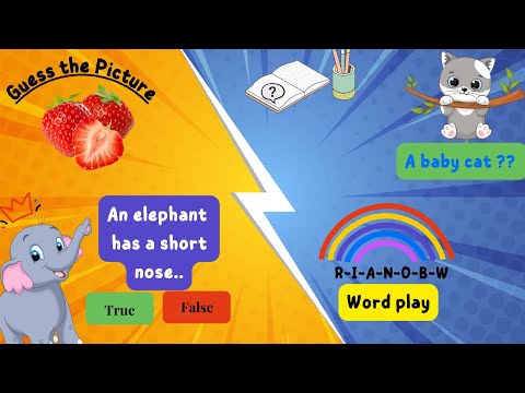 Fun Quiz for Kids - |Guess the Picture | Multiple choice | True or False| and more...|Grade 1 & 2 |