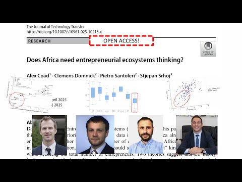 New paper "Does Africa need Entrepreneurial Ecosystems thinking?", in JTT [Open Access]