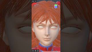 Sculpting realistic Asuka x Evangelion #NomadSculpt iPad Pro m4 full #shorts #zbrush #sculpt