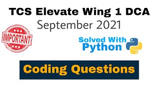 Coding Question For Sep DCA | TCS DCA 2021 Practice Question