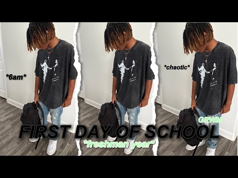 FIRST DAY OF HIGHSCHOOL *freshman year* GRWM + MINI VLOG 📚✏️