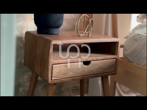 Mid-Century Walnut Nightstand: Perfect for Bedroom, Living Room, or Hallway!
