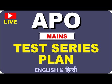 Test Series Plan | APO MAINS | Paper - 2nd | General English & Hindi | English By Arvind Sir #apo