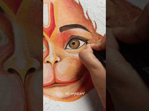 Hanuman ji painting by oil pastel..🧡 #oilpastel #shortvideo #youtubeshorts #art #trending #youtube