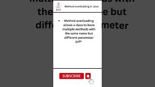 Method overloading in java #shorts #shortsfeed #java #javaprogramming #javatutorial #javaquestions