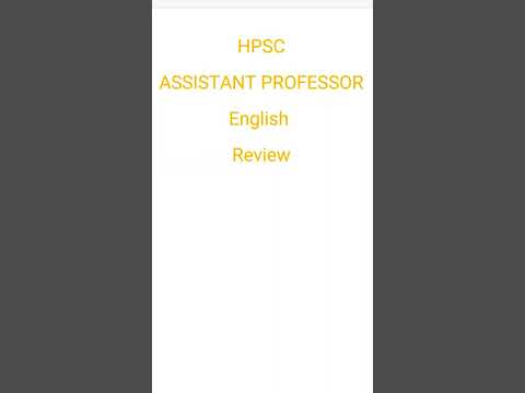 HPSC ASSISTANT PROFESSOR English EXAM REVIEW